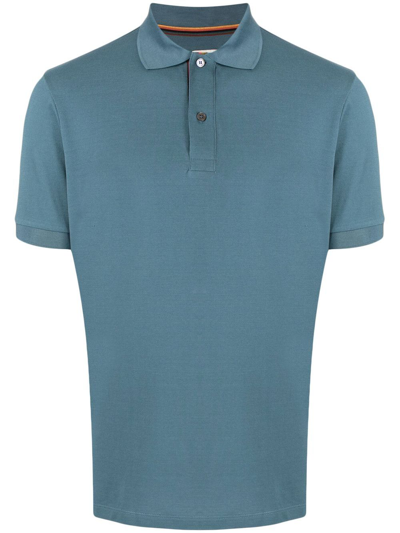 Paul Smith Stripe-trim Polo Shirt In Blue