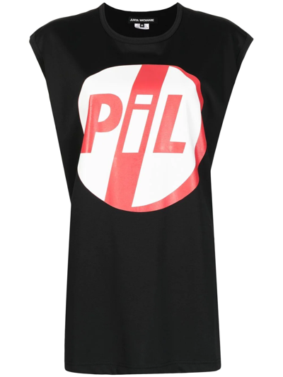 Junya Watanabe Graphic-print Sleeveless T-shirt In Black