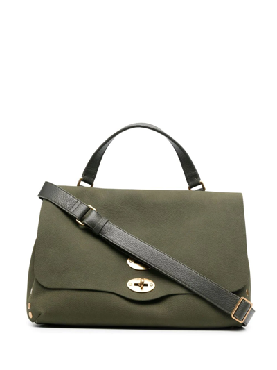 Zanellato Twist-lock Calf Leather Tote Bag In Green