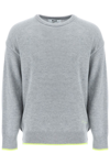 Msgm Sweater With Embroidered Logo By . The Identity Of The Brand Is Highlighted Thanks To The Details An In Gray