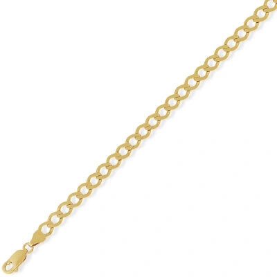 Pre-owned Jewelco London 9ct Yellow Gold Curb Pendant Chain Bracelet 5.2mm Gauge 8.25 Inch
