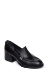 Bernardo Eryn Leather Heeled Loafers In Black