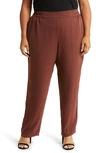 Nordstrom Straight Leg Pull-on Pants In Brown Chocolate
