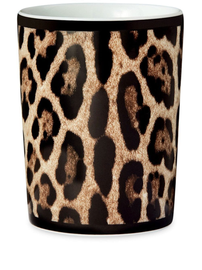 DOLCE & GABBANA LEOPARD-PRINT PORCELAIN CUP