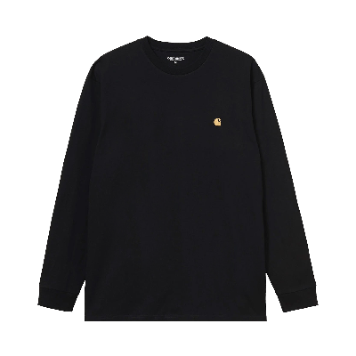 Pre-owned Carhartt Wip Long-sleeve Chase T-shirt 'black/gold' In Multi-color
