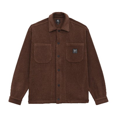 Pre-owned Brain Dead Polar Fleece Climber Shirt 'chocolate' In Brown