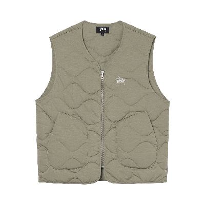 Pre-owned Stussy Recycled Nylon Liner Vest 'coyote' In Green