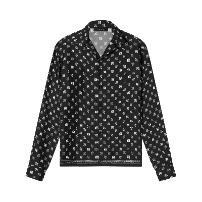 Pre-owned Amiri Ma Repeat Logo Long-sleeve Camp Shirt 'black'