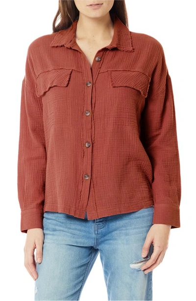 Supplies By Union Bay Liz Double Face Gauze Shirt In Sienna