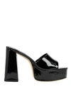 Larroude Dolly Patent Leather Platform Sandals In Black