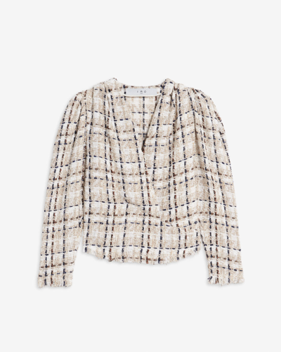 Iro Cropped Tweed Jacket In Mixed Ecru