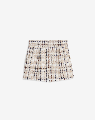Iro Check-print Tweed Shorts In Mixed Ecru