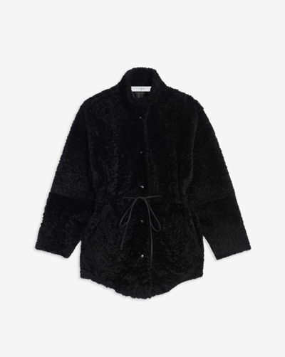 Iro Arvid Shearling Jacket In Black/black