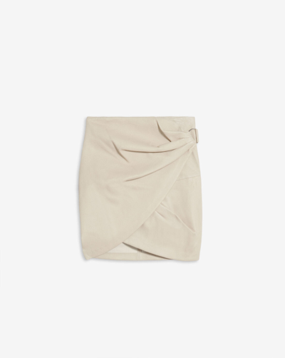 Iro Soroya Leather Mini-skirt In Clay