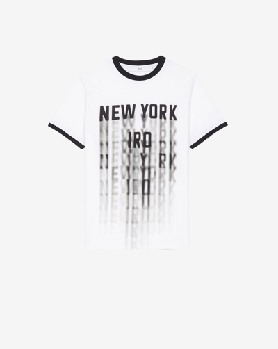 Iro Rody Printed Round Neck T-shirt In White/black