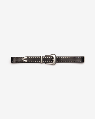 Iro Dorsy Leather Belt In Black/ Studs