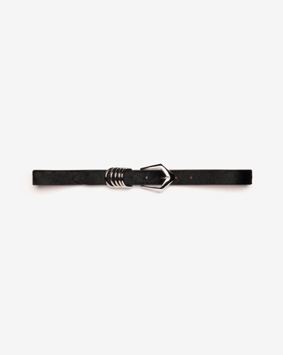 Iro Sugar Leather Belt In Black Pony