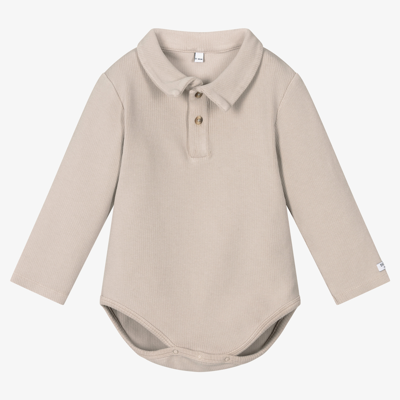 Donsje Babies' Beige Cotton Rib Bodysuit