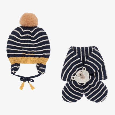 Tutto Piccolo Kids' Blue Knitted Hat & Scarf Set