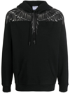 MARCELO BURLON COUNTY OF MILAN BLACK LOGO-PRINT PULLOVER HOODIE