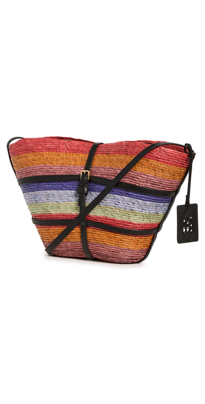 Altuzarra Watermill Striped Raffia Buckle Crossbody Bag In Striped Multicolor