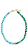 FRY POWERS TURQUOISE AND MALACHITE COLLAR NECKLACE
