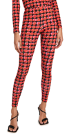 La Doublej Cherry-print Mid-rise Leggings In Black Cherries
