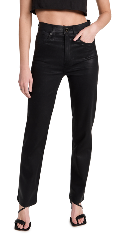 Le Jean Sabine Straight Leg Pants In Black Coated