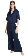 Lunya Washable Silk High Rise Pant Set In Deep Blue