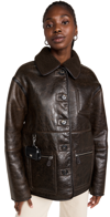 SAKS POTTS ADA JACKET DISTRESSED BROWN