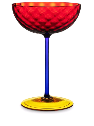 Dolce & Gabbana Hand-blown Murano Champagne Glass In Red