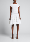 Alaïa Edition 1986 Ruffle Lace Fit-&-flare Dress In Blanc