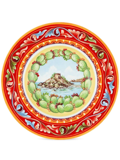 Dolce & Gabbana 2 Piece Fine Porcelain Soup Plate Set In Red