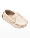 Elephantito Girl's Leather Moccasin Shoes, Baby In Natural