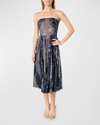 Dress The Population Ruby Strapless Sequin Dress In Navy Multi