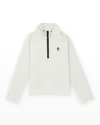 Moncler Kid's Quarter Zip-up Sweatshirt In 034 White