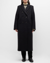 Totême Long Tailored Wool Overcoat In Black 200