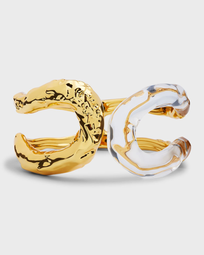 Alexis Bittar Dream Rain Large Link Hinge Bracelet In Gold
