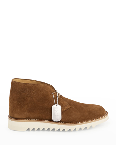 Kenzo Wave Lace-up Boots In Dark Camel