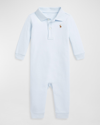 Polo Ralph Lauren Boy's Pima Polo Coverall In Beryl Blue