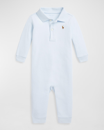 Polo Ralph Lauren Kids' Boy's Pima Polo Coverall In Beryl Blue