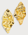 ALEXIS BITTAR CRUMPLED GOLD LARGE POST EARRINGS