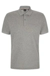 Hugo Boss Pallas Regular-fit Polo Shirt In Cotton With Embroidered Logo In Silver