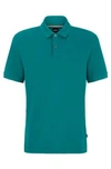 Hugo Boss Organic-cotton Polo Shirt With Embroidered Logo In Light Green