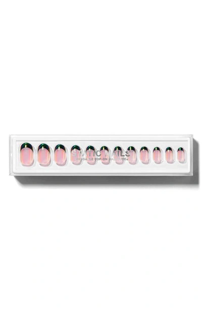 Static Nails Round Pop-on Reusable Manicure Set In Holographic
