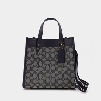 Coach Field Tote 22 Tote Bag -  - Navy - Jacquard In Blue