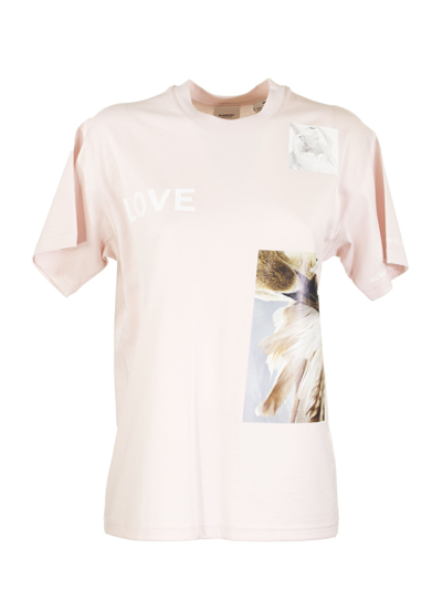 Burberry Carrick - Montage Print Cotton Oversized T-shirt In Pink