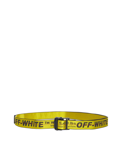 Off-white Classic Industrial Logo-jacquard Belt In Yellow/black