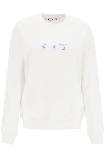 Off-white Swimming Logo Sweatshirt In White Blue (white)