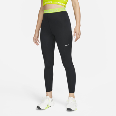 Nike Women's  Pro 365 High-waisted 7/8 Mesh Panel Leggings In Black